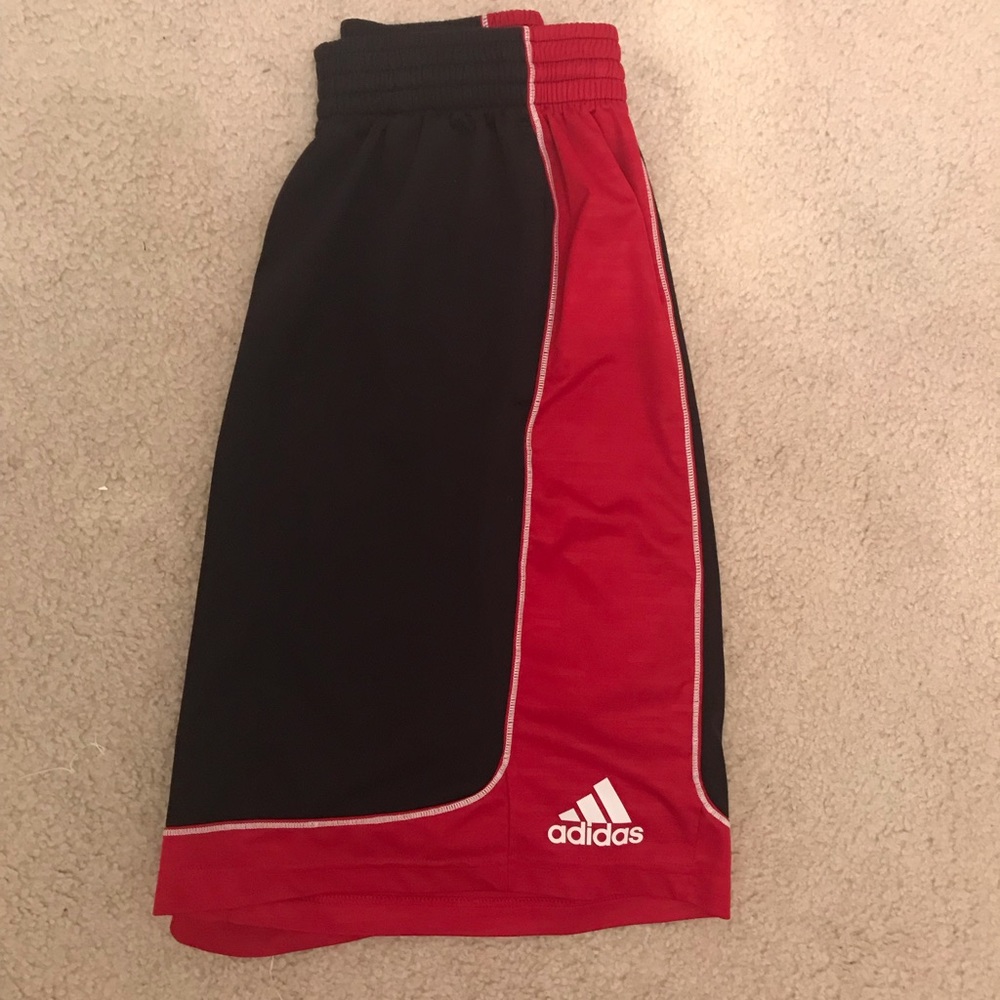 adidas black and red shorts